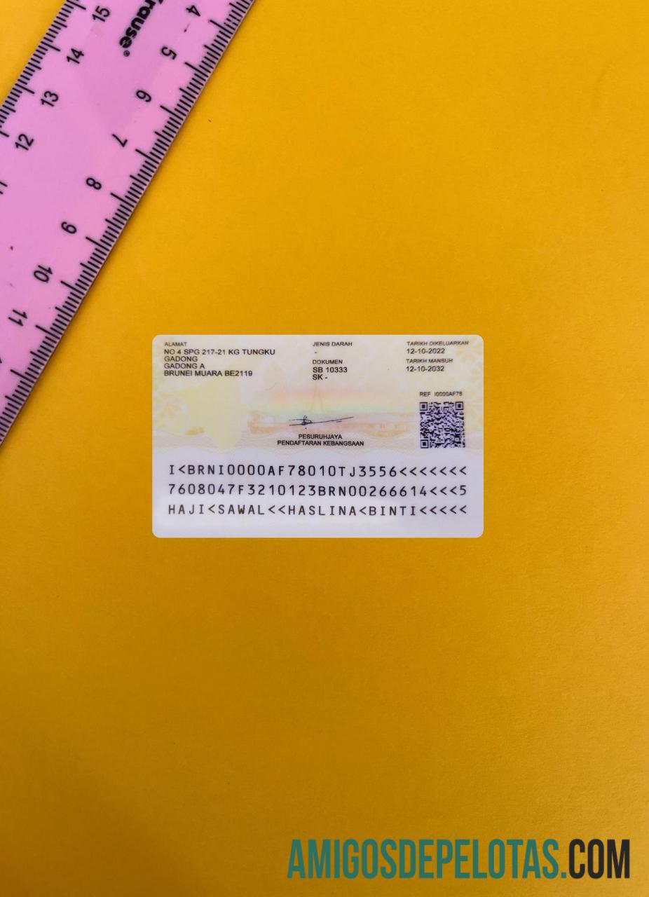 Brunei ID Card 2022 Present olhar de foto exemplo